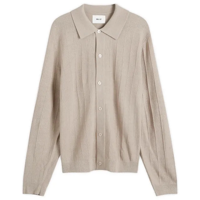 NN07 Men's Thor Polo Cardigan Greige