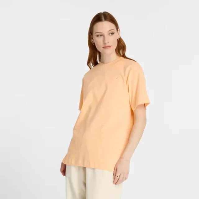 New Balance Women's Athletics Jersey T-Shirt in Orange Cotton Jersey