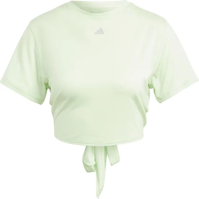 adidas Women's Yoga Studio Wrapped T-Shirt - Semi Green Spark/Grey Two - L - Size: Large