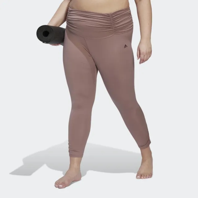adidas Yoga Studio Gathered 7/8 Leggings (Plus Size) Wome Legging Womens - Brown
