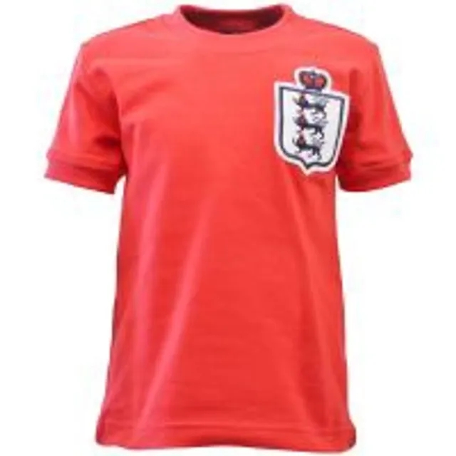 England Red Short Sleeve Retro Kids Football Shirt