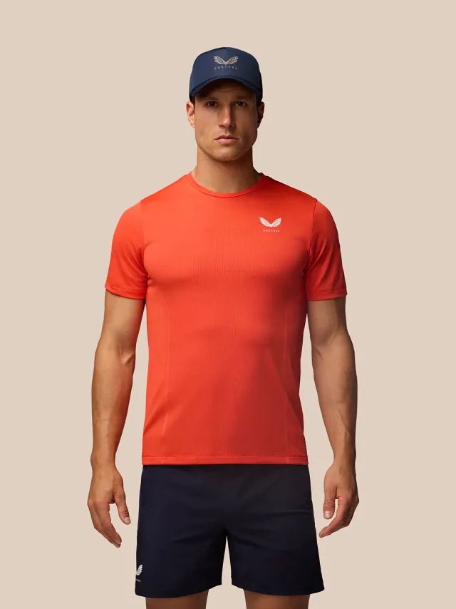 Castore Men’s Apex Knit T Shirt – Fiesta