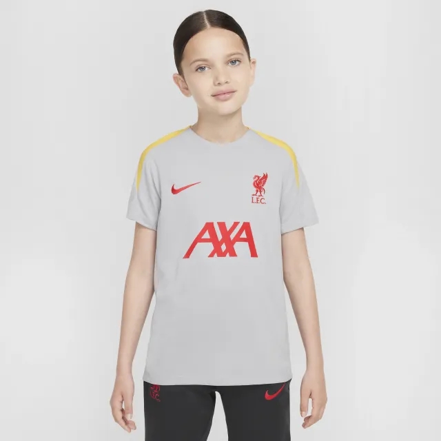 Liverpool F.C. Strike Third Older Kids' Nike Dri-FIT Football Knit Short-Sleeve Top - Grey - Polyester