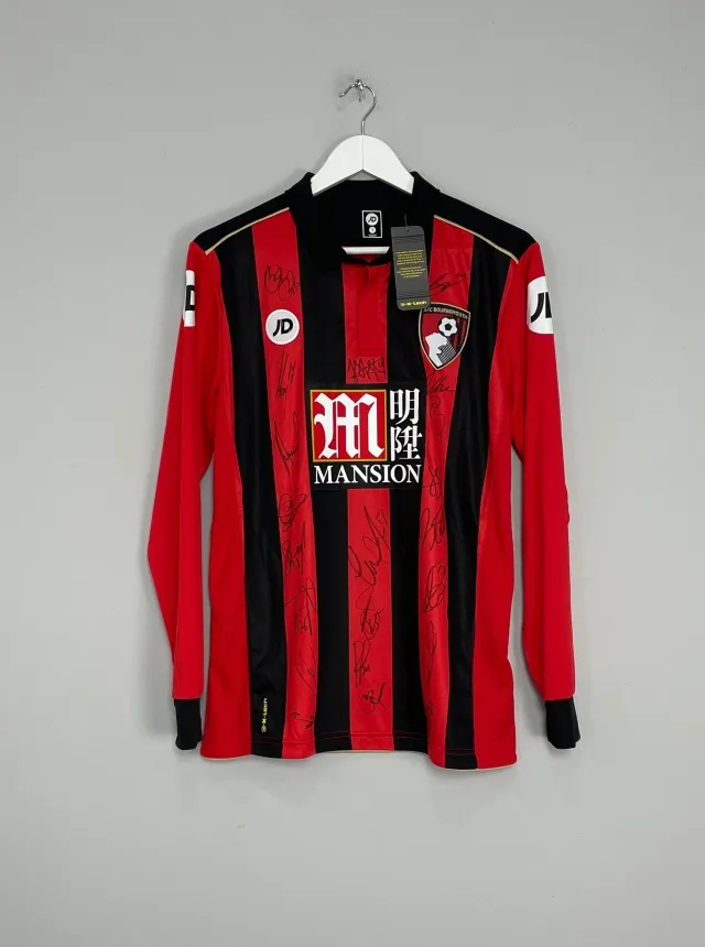 2016/17 BOURNEMOUTH *SQUAD SIGNED* BNWT L/S HOME SHIRT (S) JD | Cult Kits