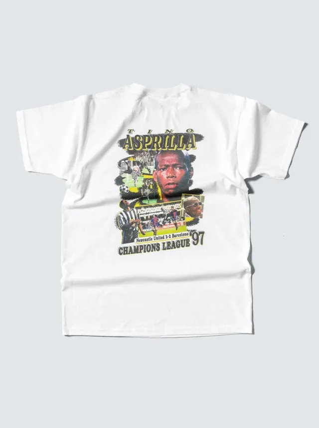 NEWCASTLE UNITED ASPRILLA BOOTLEG TEE | Cult Kits, Small / Newcastle / Black