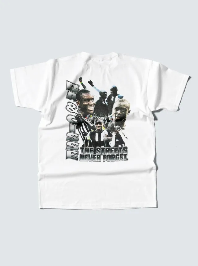 NEWCASTLE UNITED BA & CISSE BOOTLEG TEE | Cult Kits, Small / Newcastle / Black