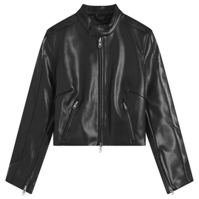 Good American Women's Fitted Moto Jacket Black