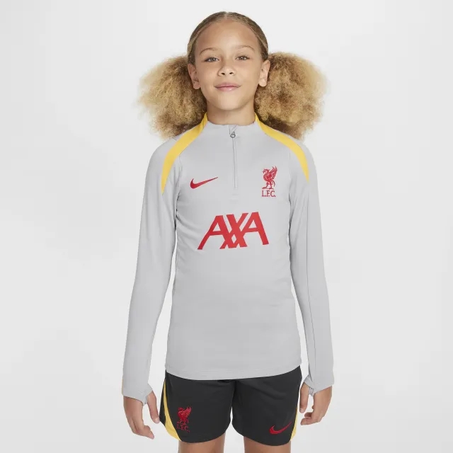 Liverpool F.C. Strike Third Older Kids' Nike Dri-FIT Football Drill Top - Grey - Polyester/Elastane
