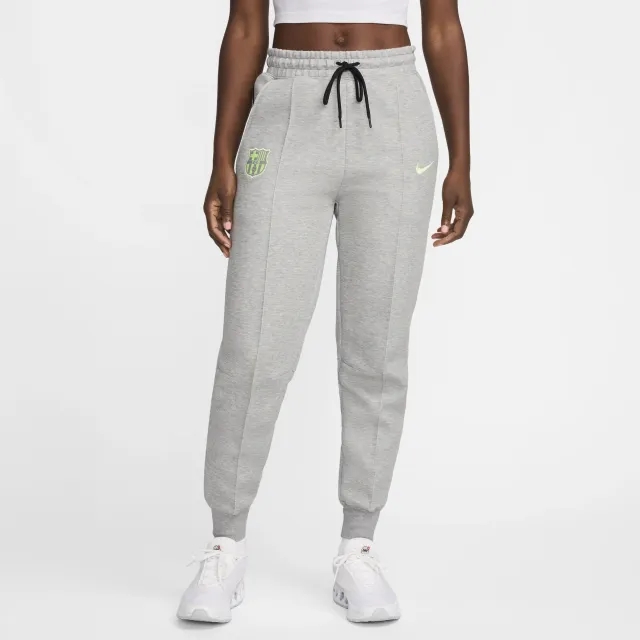 F.C. Barcelona Tech Fleece Women's Nike Football Mid-Rise Joggers - Grey - Cotton/Polyester