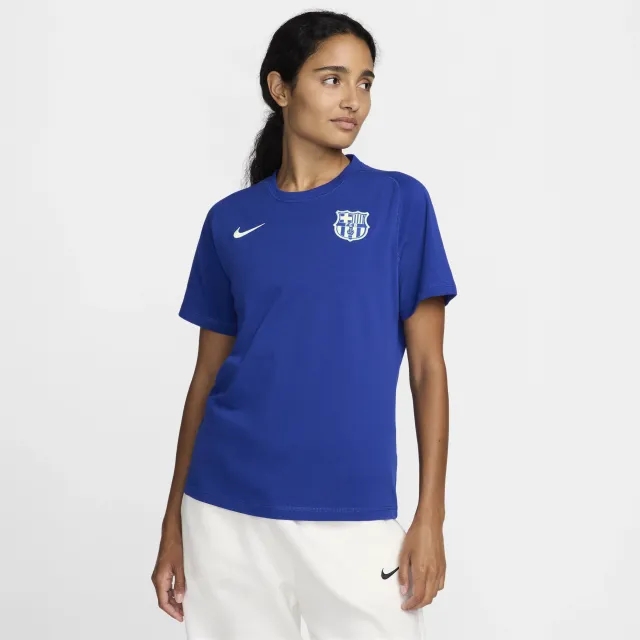 F.C. Barcelona Travel Nike Football Short-Sleeve Top - Blue - Cotton