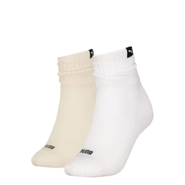 PUMA Women's Classic Short Slouch Socks 2 Pack, Sand Combo