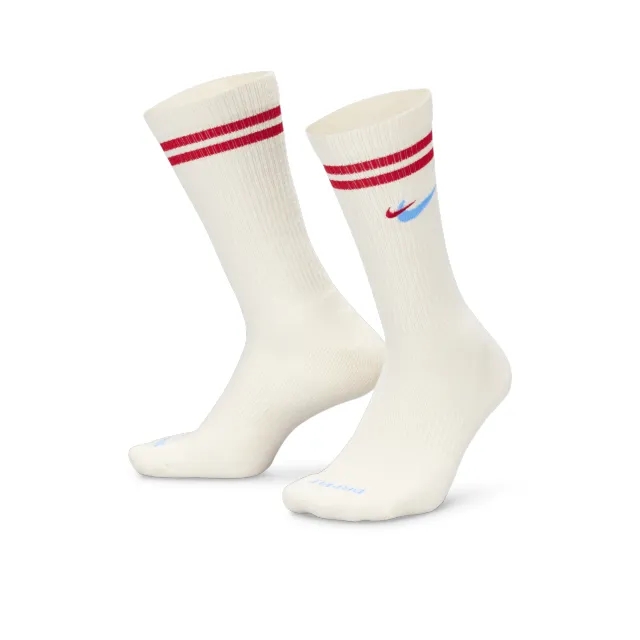 Nike Everyday Plus Force Cushioned Crew Socks Sail/ University Red/ University Blue S