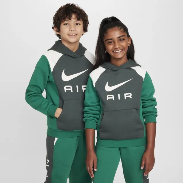 Nike Air Older Kids' Pullover Hoodie - Green - Fleece
