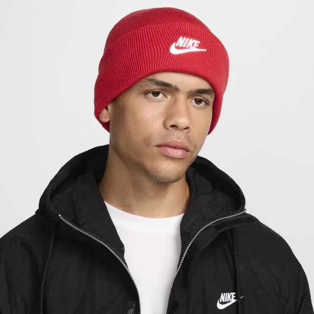 Nike Peak Futura Beanie - Red - Recycled Polyester Minimum