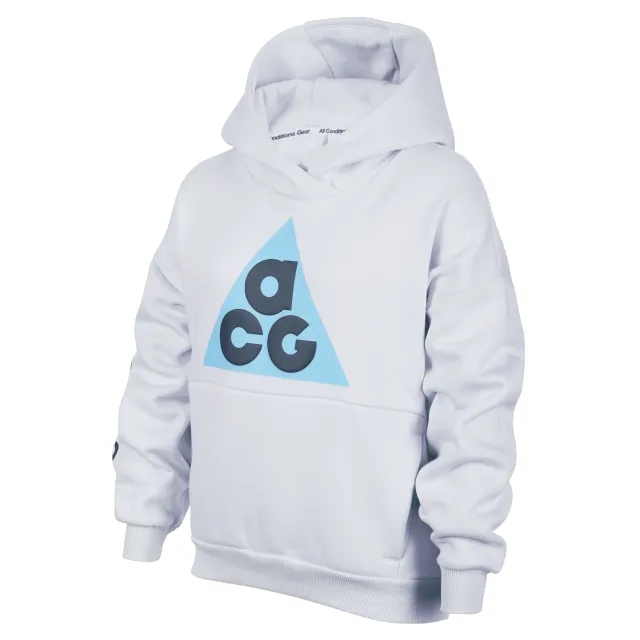 Nike ACG Icon Fleece Older Kids' Pullover Hoodie - Grey - Cotton/Polyester