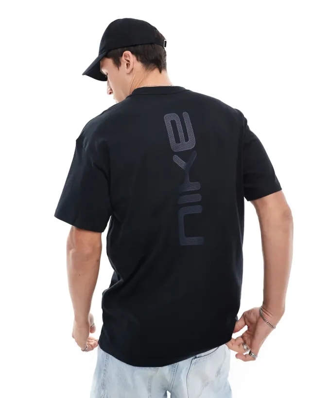 Nike M90 Graphic T-Shirt With Backprint In Black