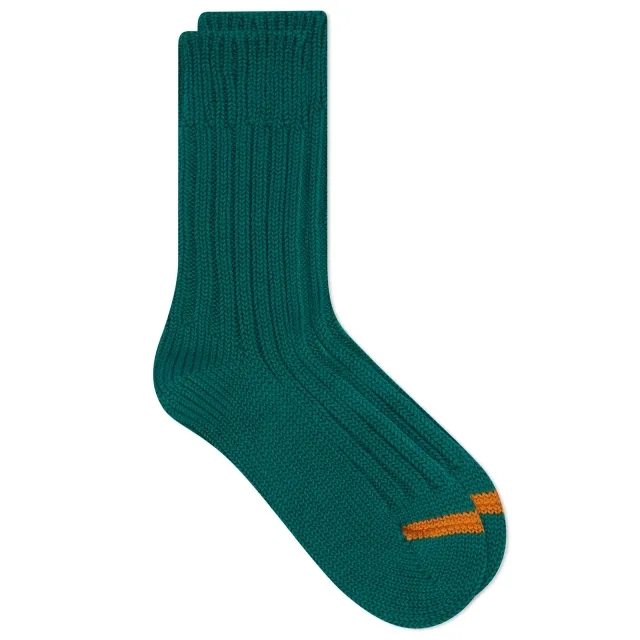 Rototo Chunky Ribbed Crew Sock Green