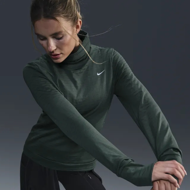 Nike Therma-FIT Swift Women's Turtleneck Running Top - Green - Polyester/Elastane