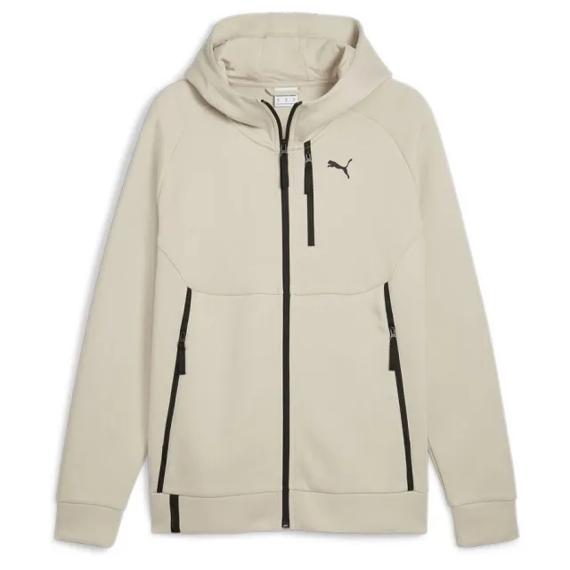 Puma Mens TECH Full-Zip Hoodie Jacket - Beige