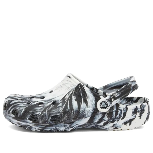 Crocs | Unisex | Classic Marbled | Clogs | White / Black | W8/M7