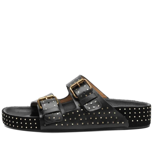 Isabel Marant Women's Lennyo Slides All Over Studs Black
