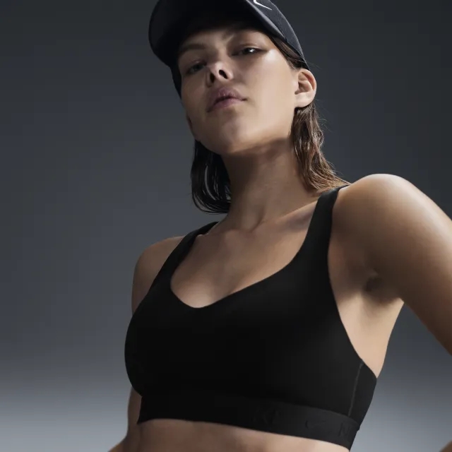 Nike Indy High-Support Women's Padded Adjustable Sports Bra - Black - Recycled Polyester Minimum
