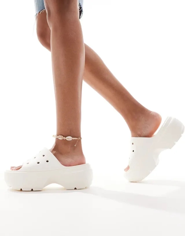 Crocs Stomp Slide  in White