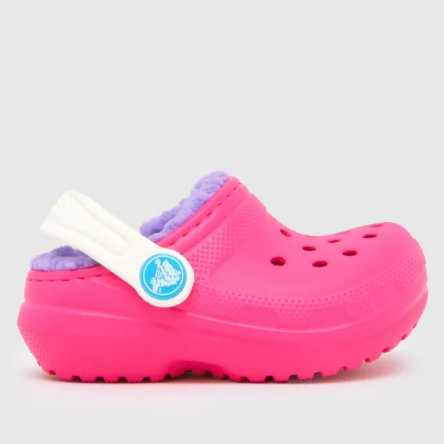 Crocs | Kids | Toddler Classic Lined | Clogs | Pink Crush / Multi | C8