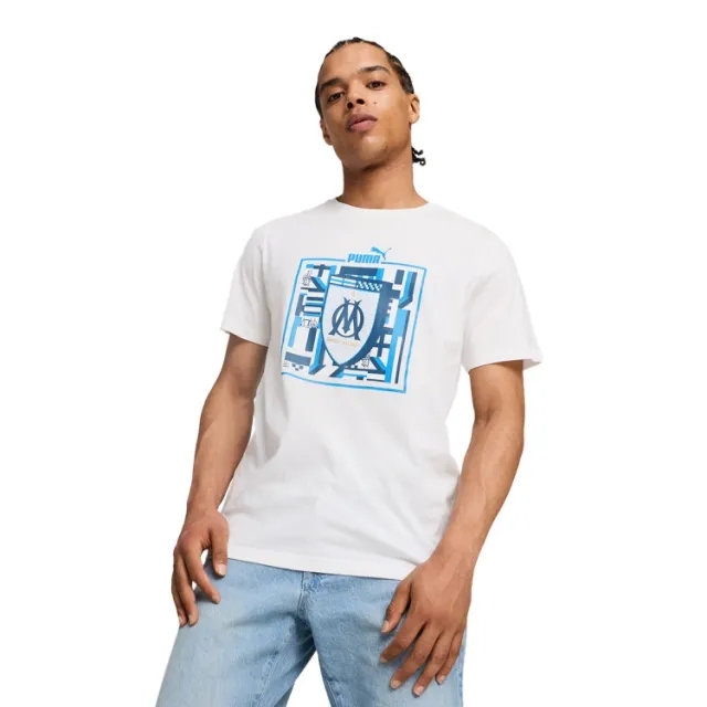 PUMA Olympique Marseille Culture T-Shirt - White - Mens