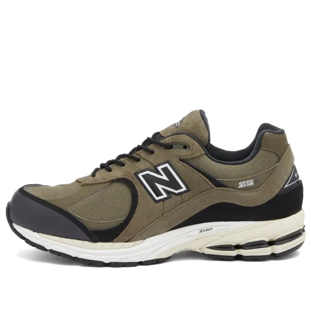 New Balance Men's 2002RX in Green/Black/Beige Suede/Mesh