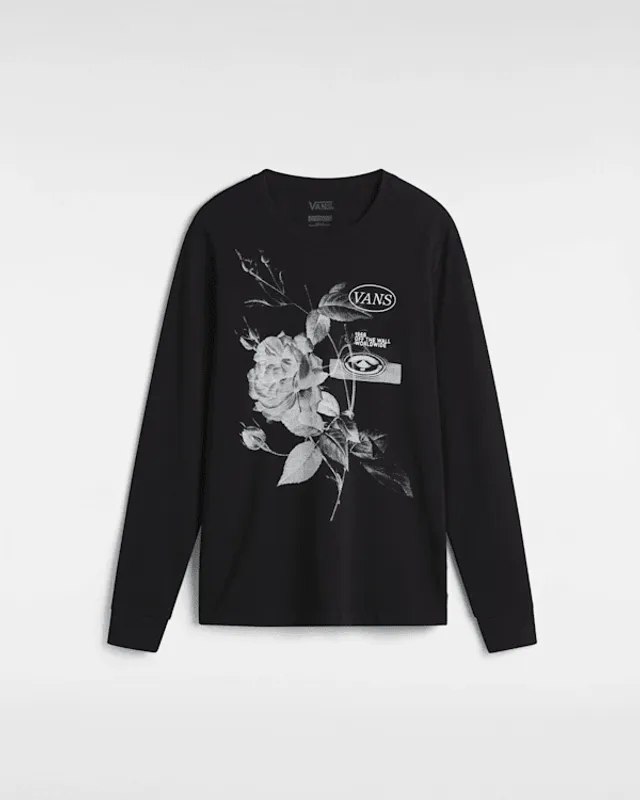 Vans - Damask Long Sleeve T-Shirt, Woman, Black