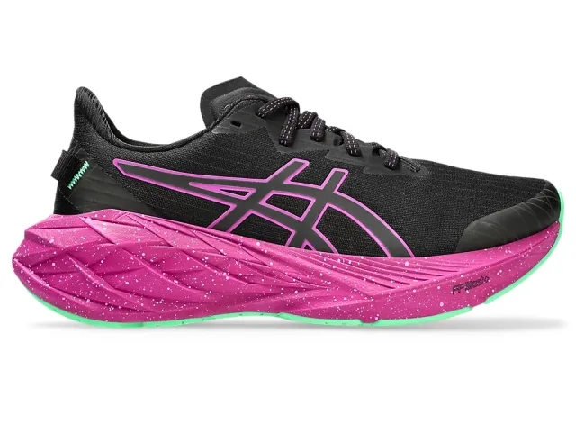 Asics Novablast 4 Lite-Show Neutral Running Trainers In Black And Hot Pink