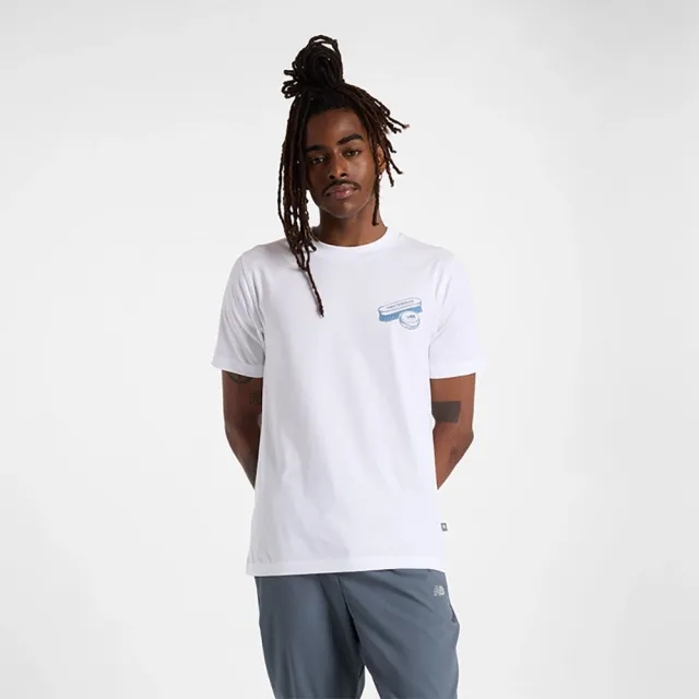 New Balance Men's Shine T-Shirt in White Cotton