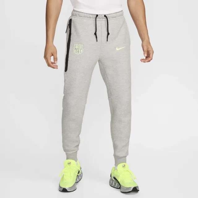 F.C. Barcelona Tech Fleece Men's Nike Football Joggers - Grey - Cotton/Polyester