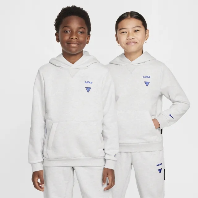 Nike LeBron Standard Issue Older Kids' Dri-FIT Basketball Hoodie - Grey - Polyester/Cotton