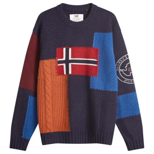 Napapijri Men's Archive Patchwork Knit Sweatshirt Multi