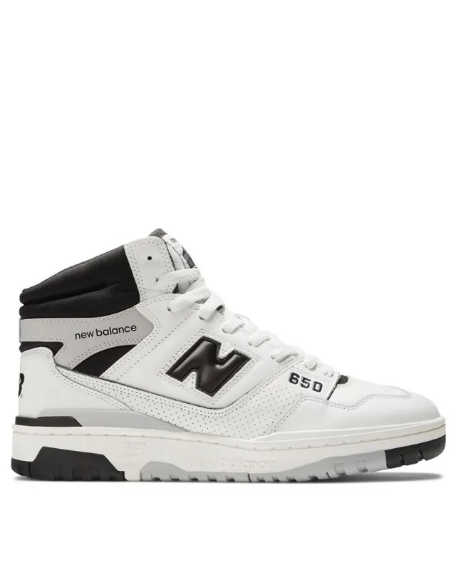 New Balance Men's 650 in White/Black/Grey Leather