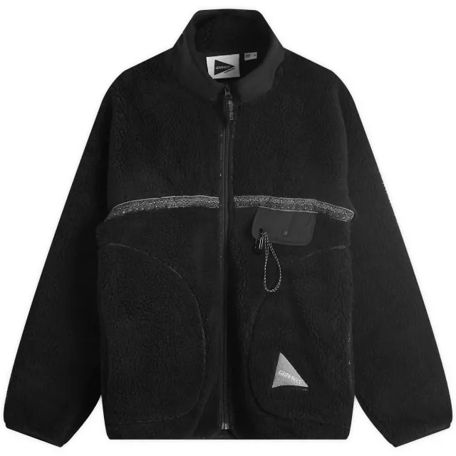 Gramicci Men's x and wander Tape Fleece Jacket Black