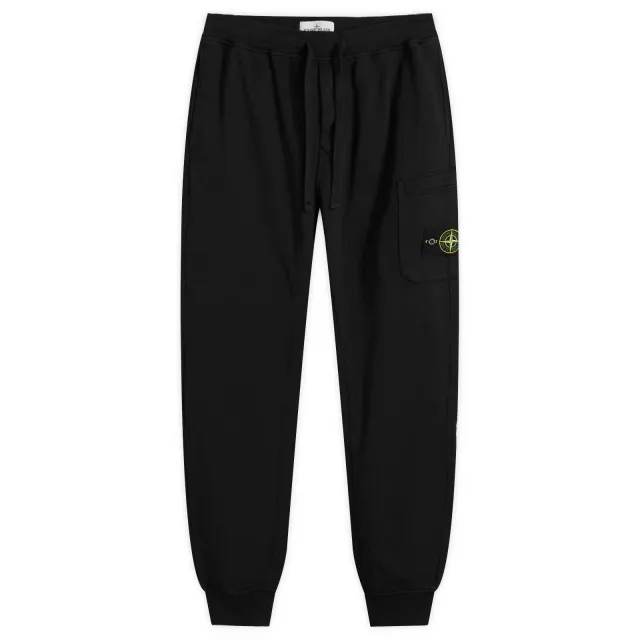 Stone Island Men's Cotton Fleece Garment Dyed Pocket Jogger Black