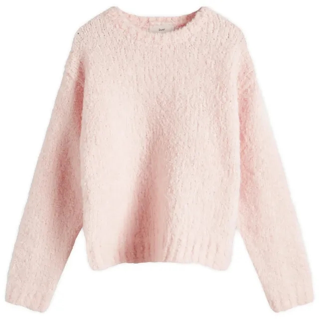DUNST Women's Unisex Cloud Boucle Sweater Soft Pink