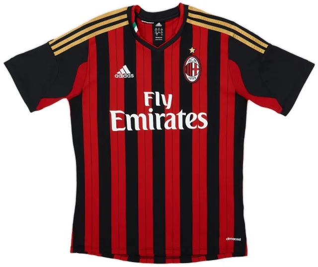 adidas 2013-14 AC Milan Home Shirt - 9/10 - (XL.Boys)