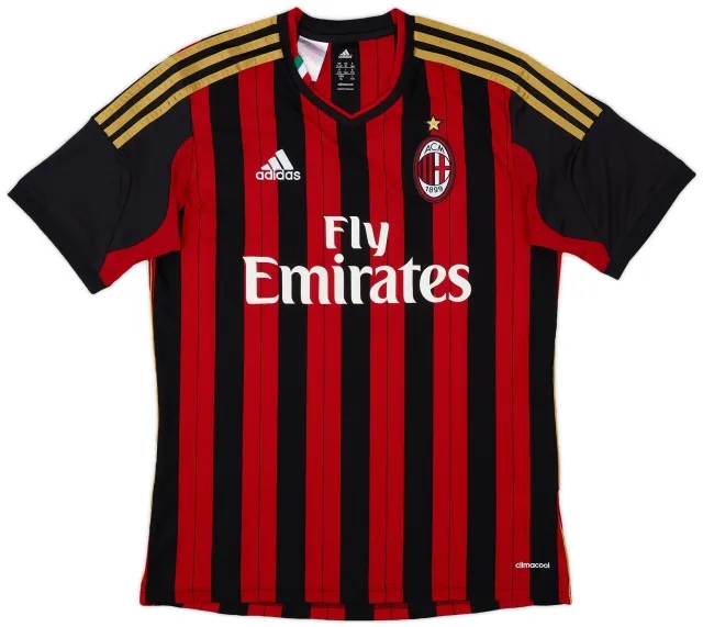adidas 2013-14 AC Milan Home Shirt - 9/10 - (XL.Boys)