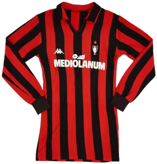 Kappa 1988-89 AC Milan Home L/S Shirt - 9/10 - (M)