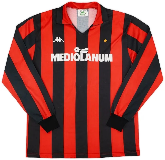 Kappa 1988-89 AC Milan Home L/S Shirt - 8/10 - (XL)
