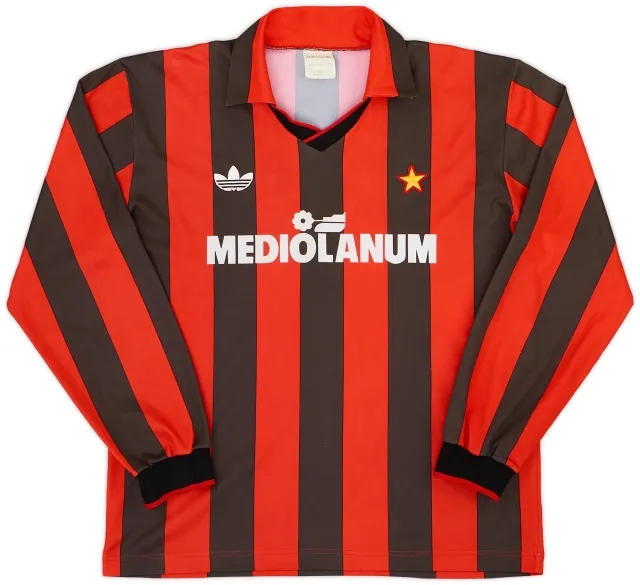 adidas 1990-91 AC Milan Home L/S Shirt #4 - 6/10 - (M)