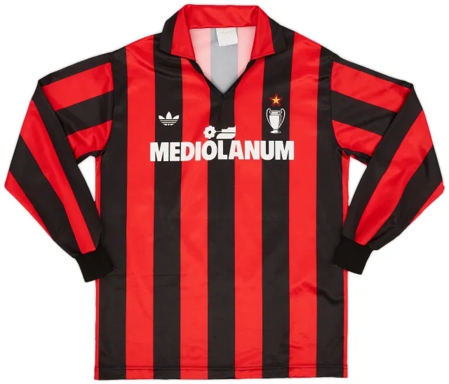 adidas 1990-91 AC Milan Home L/S Shirt #11 - 8/10 - (S)