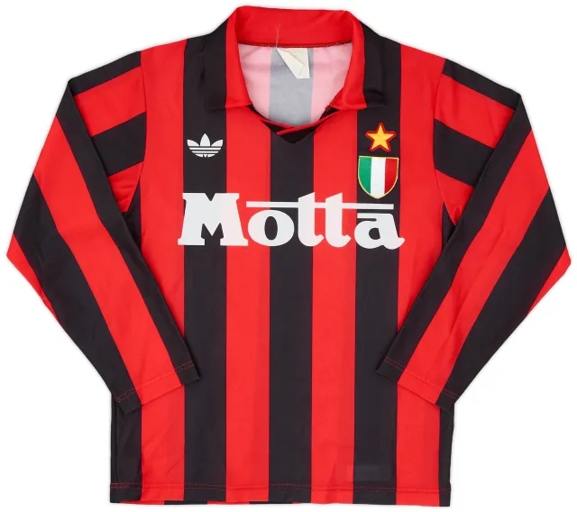 adidas 1992-93 AC Milan Home L/S Shirt - 8/10 - (XL.Boys)