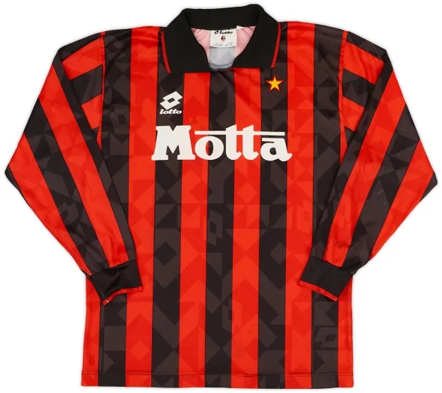 Lotto 1993-94 AC Milan Home L/S Shirt - 7/10 - (L)