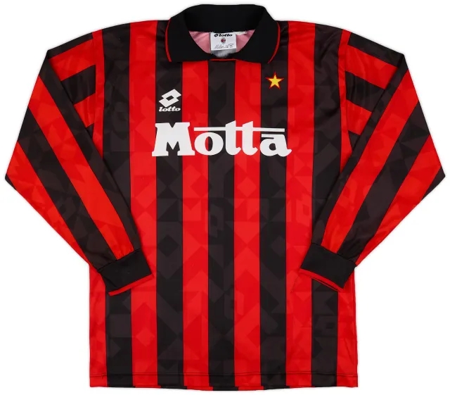 Lotto 1993-94 AC Milan Home L/S Shirt - 8/10 - (M)