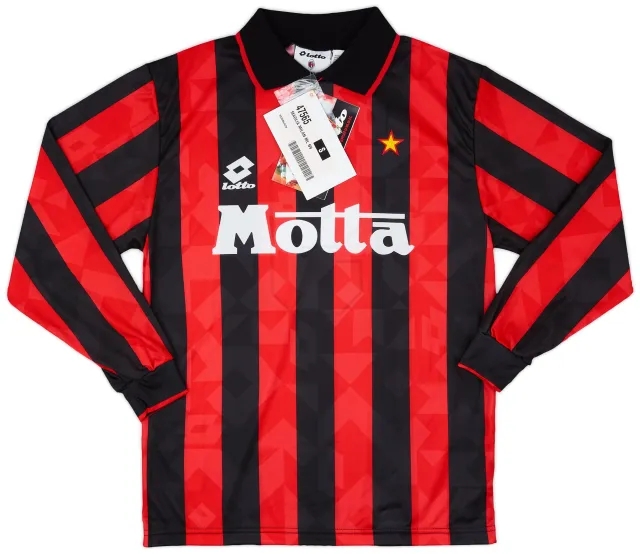 Lotto 1993-94 AC Milan Home L/S Shirt #9 (S)